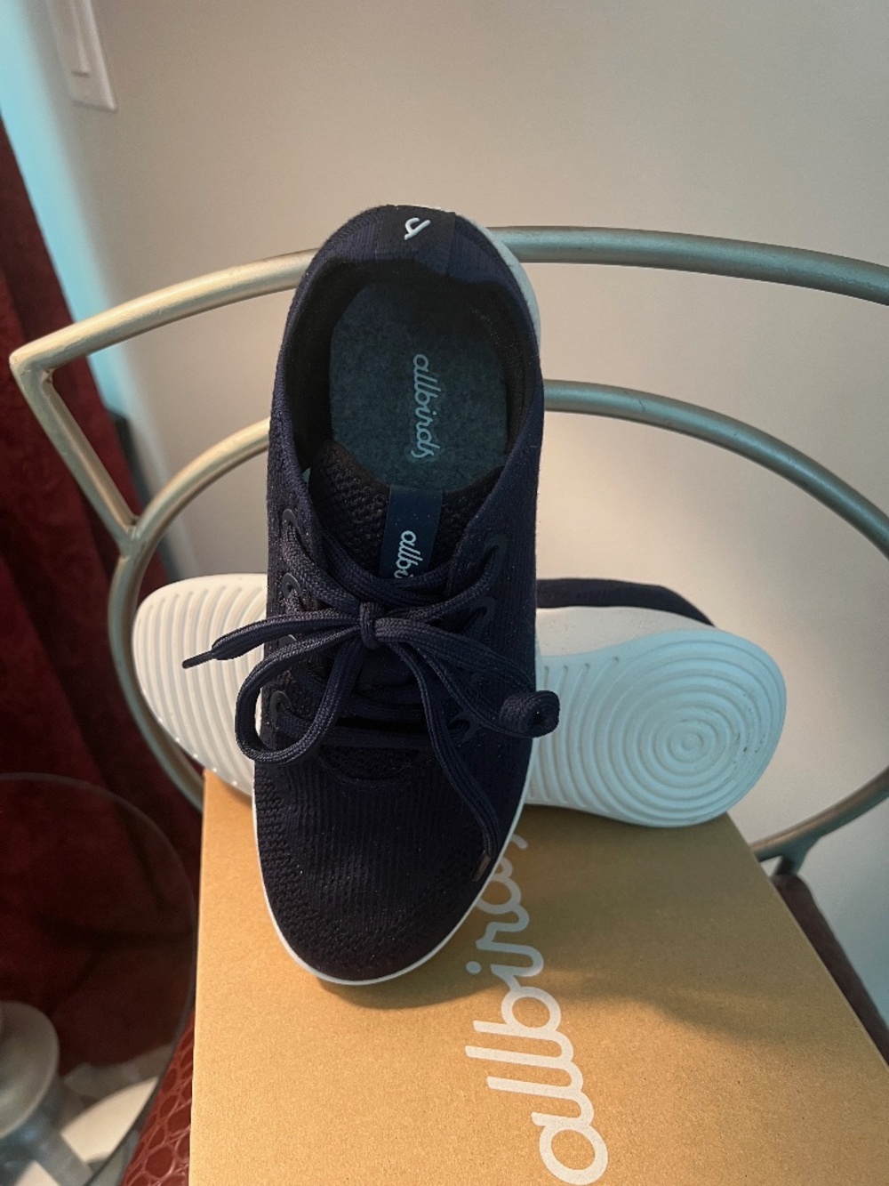 allbird Tree Runner Go, Brand New, Deep Navy & Blizzard, Size 8.5W, $120 online